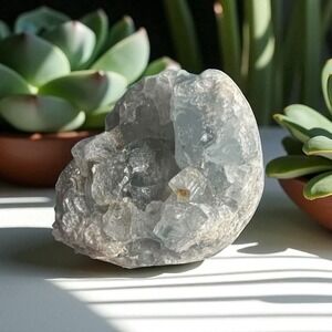 Celestite Blue Crystal Cluster Natural Raw Mineral‎ Geode Healing Decor